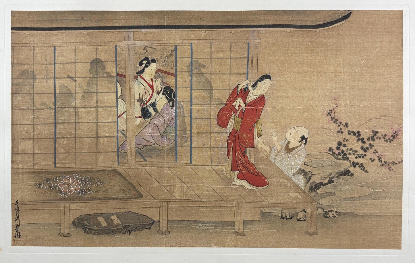 1906, Japanese antique woodblock print, Miyagawa Masayuki, "男女遊興図", from Ukiyoe-ha-gashu.