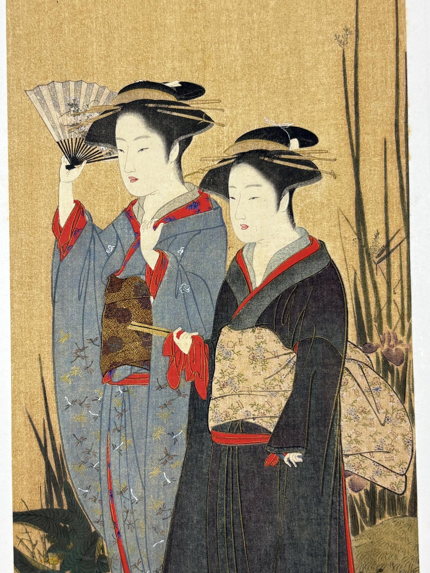1906, Japanese antique woodblock print, Katsukawa Shunsho, "舞妓漫歩図", from Ukiyoe-ha-gashu.