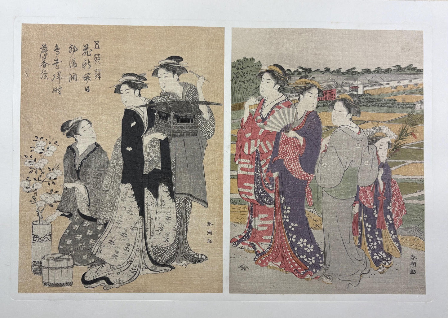 1906, Japanese antique woodblock print, Katsukawa Shuncho, from Ukiyoe-ha-gashu.