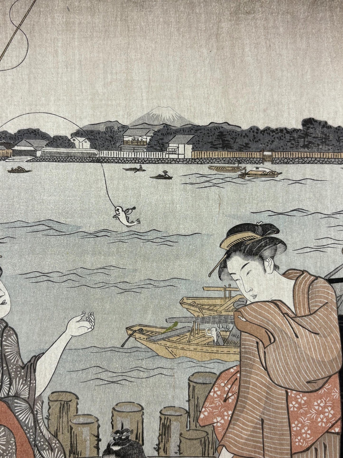 1906, Japanese antique woodblock print, Katsukawa Shuncho, from Ukiyoe-ha-gashu.