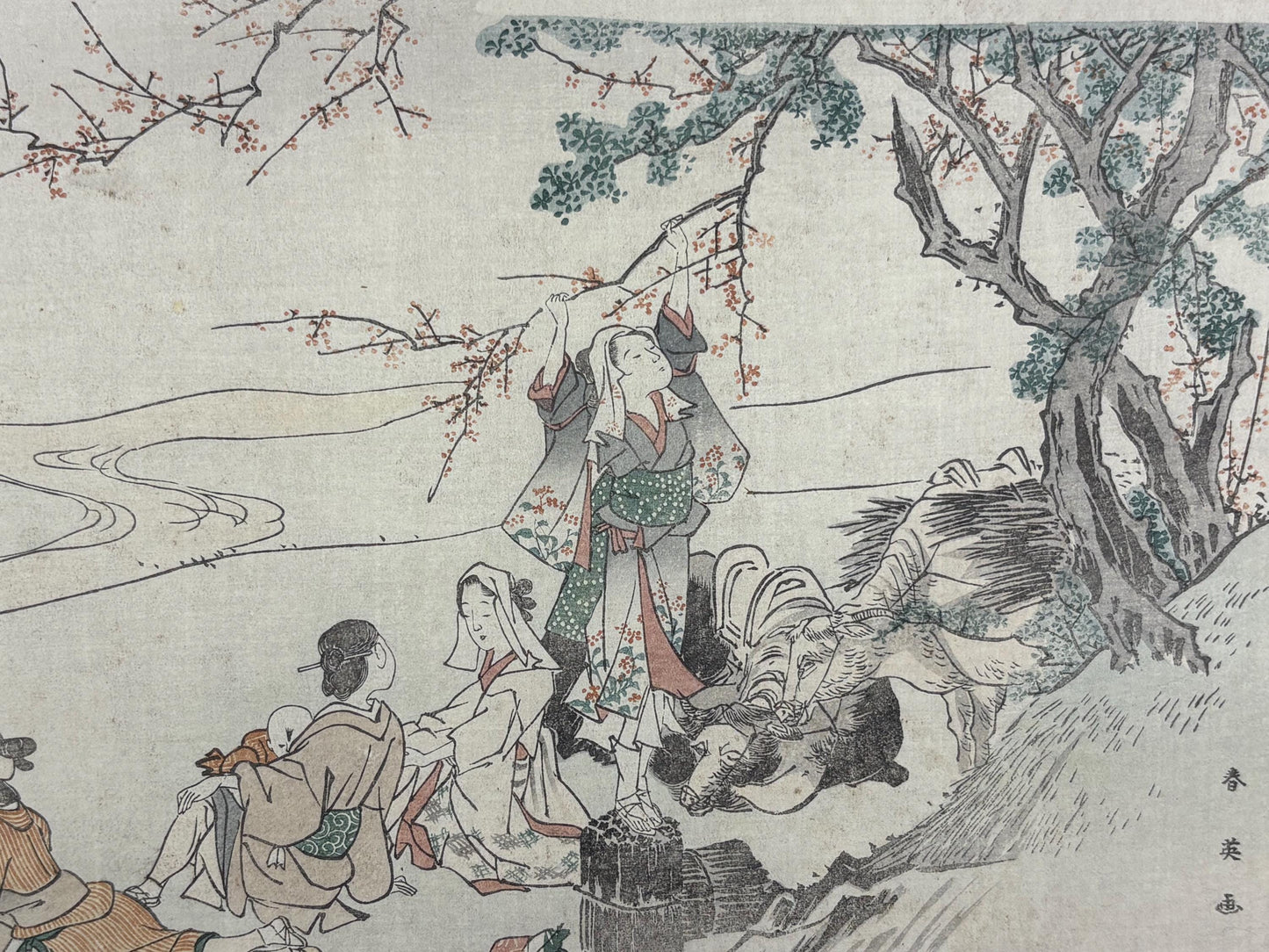 1906, Japanese antique woodblock print, Katsukawa Shunei, from Ukiyoe-ha-gashu.