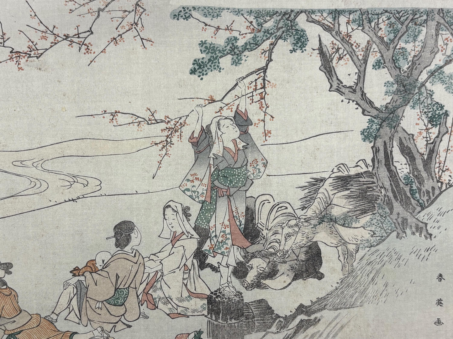 1906, Japanese antique woodblock print, Katsukawa Shunei, from Ukiyoe-ha-gashu.