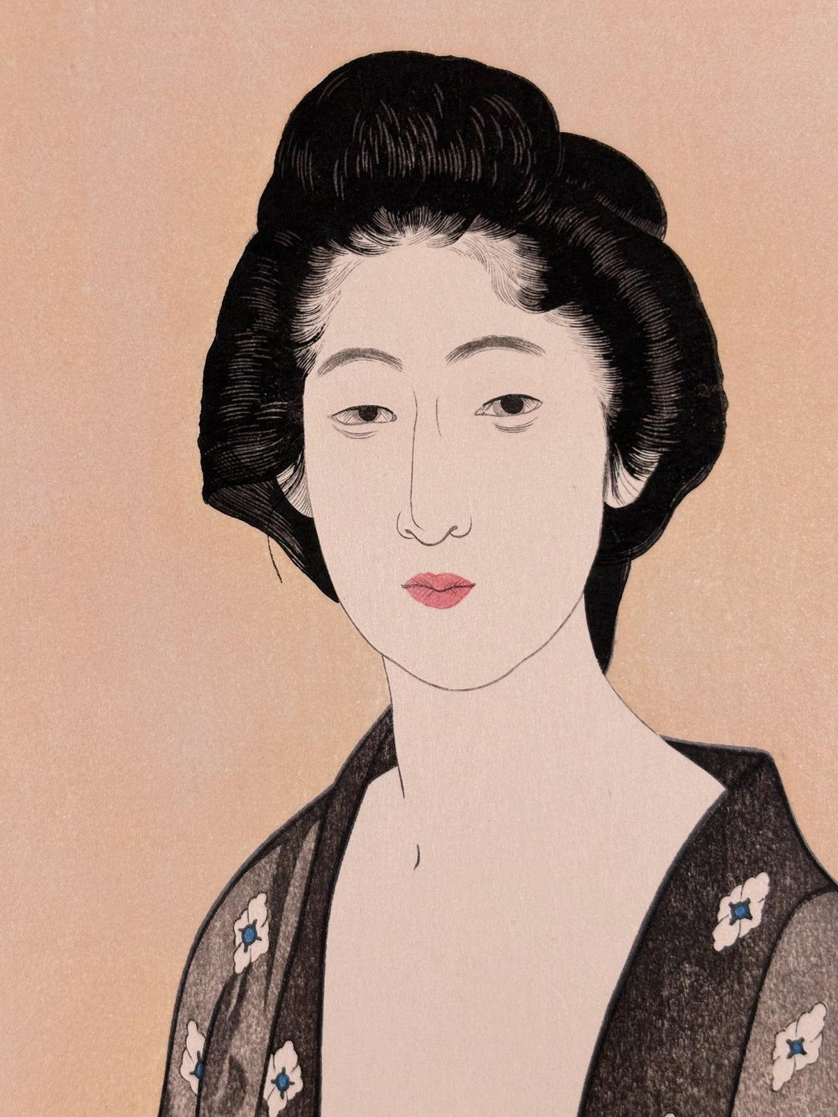 apanese Ukiyoe, Shin-Hanga, Woodblock print, Hashiguchi Goyo, "Woman in Summer Robe"