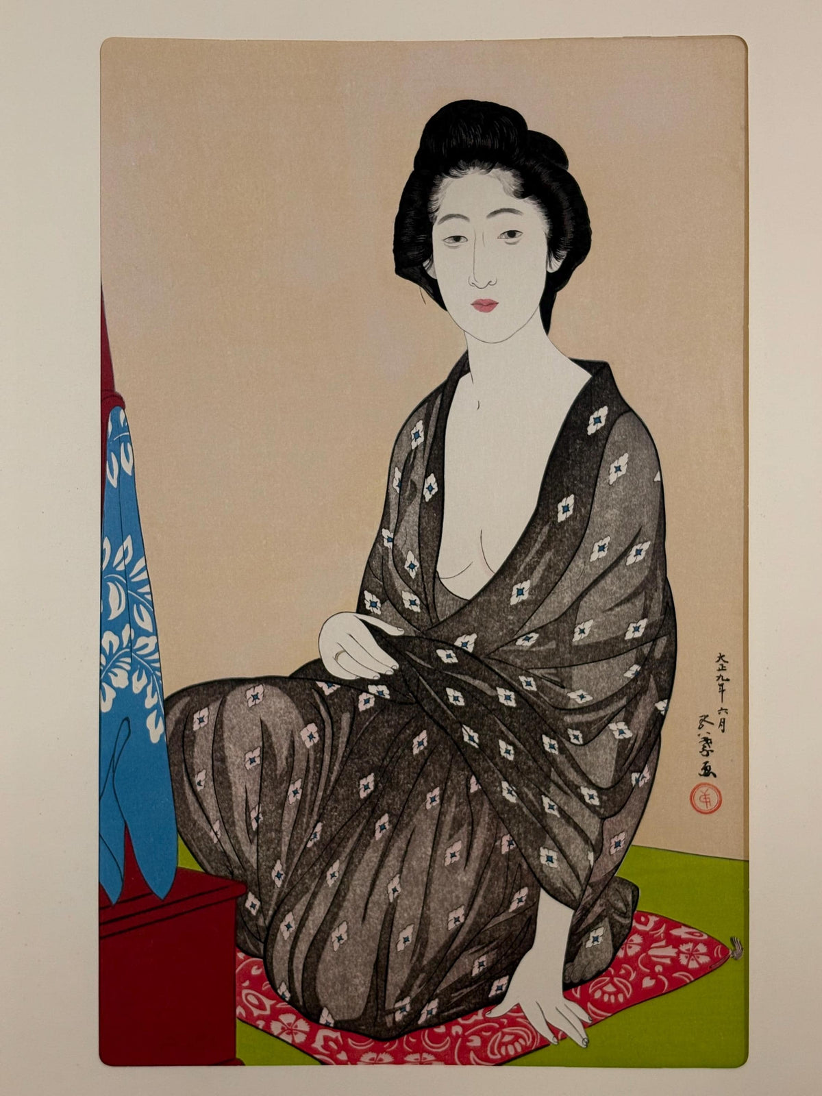 apanese Ukiyoe, Shin-Hanga, Woodblock print, Hashiguchi Goyo, "Woman in Summer Robe"