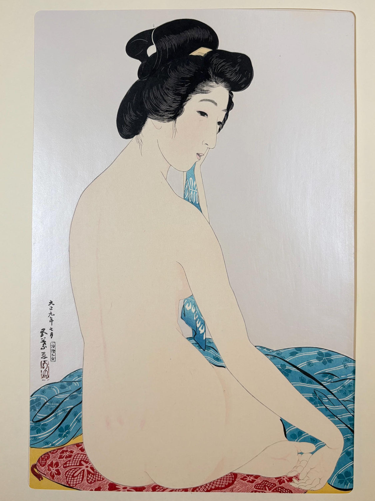 Japanese Ukiyoe, Shin-Hanga, Woodblock print, Hashiguchi Goyo, "After the Bath"