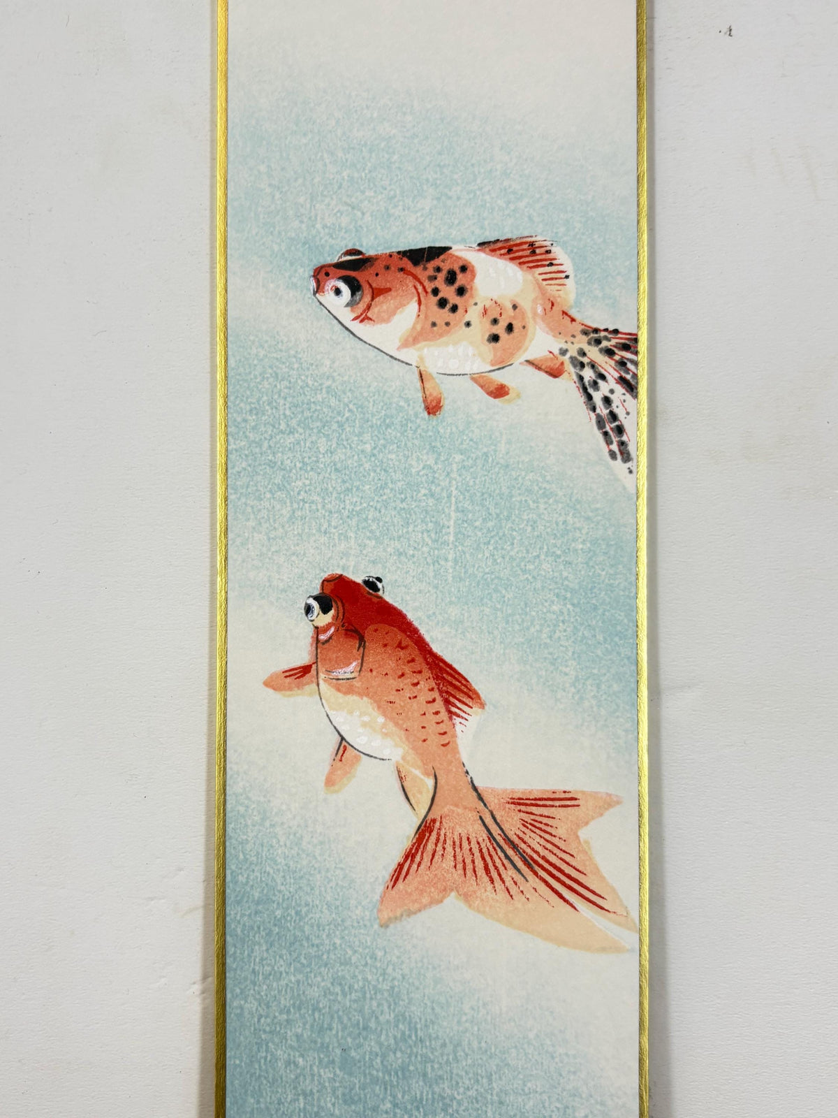 Japanese woodblock print, Fukuda Suiko," Goldfish"