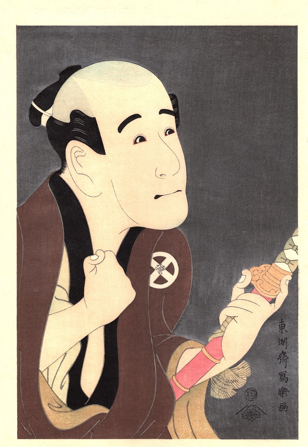 Japanese Ukiyo-e Woodblock print, Sharaku, "Actor Otani Tokuji as the Manservant Sodesuke"