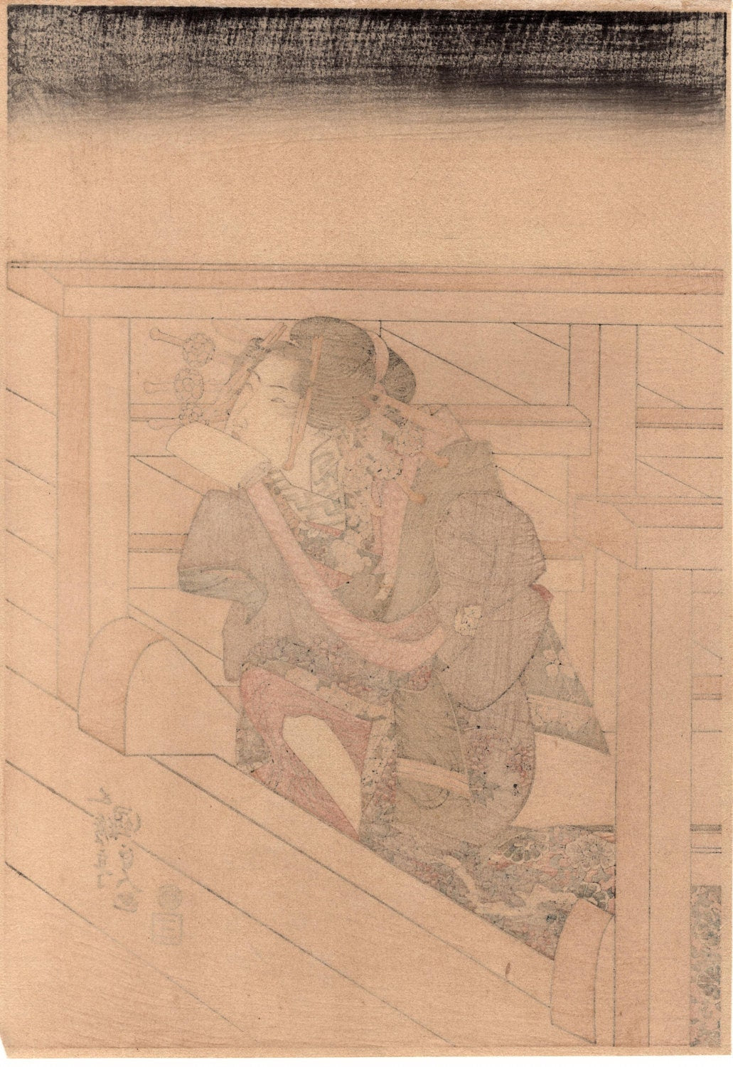 Japanese Ukiyo-e Woodblock print, Kunisada。