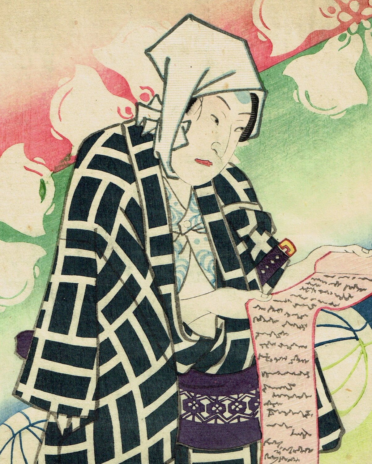 Japanese original Ukiyo-e Woodblock print 1859 Utagawa Toyokuni.