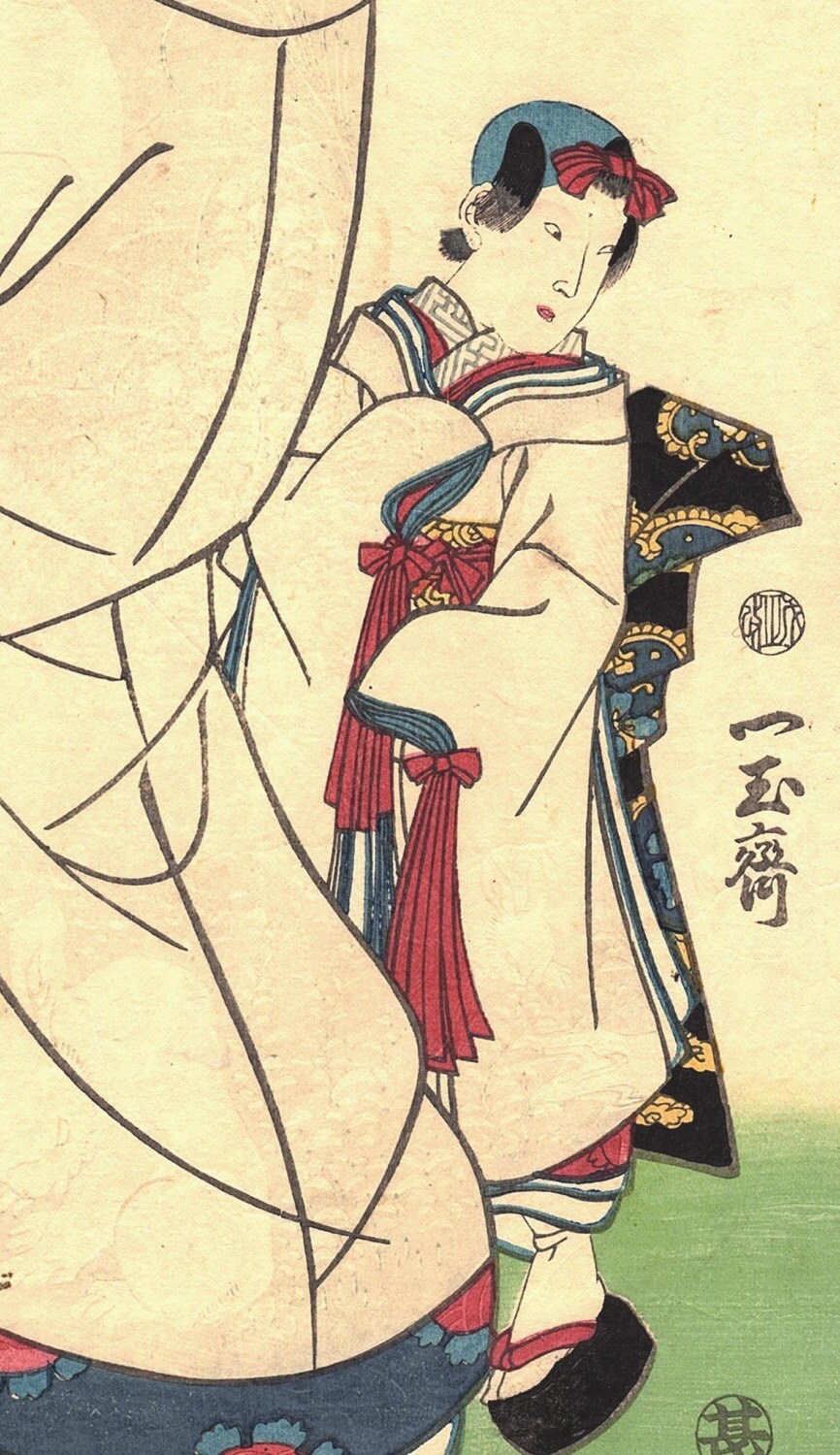 Japanese original Ukiyo-e Woodblock print, Utagawa Sadahide, Edo-period