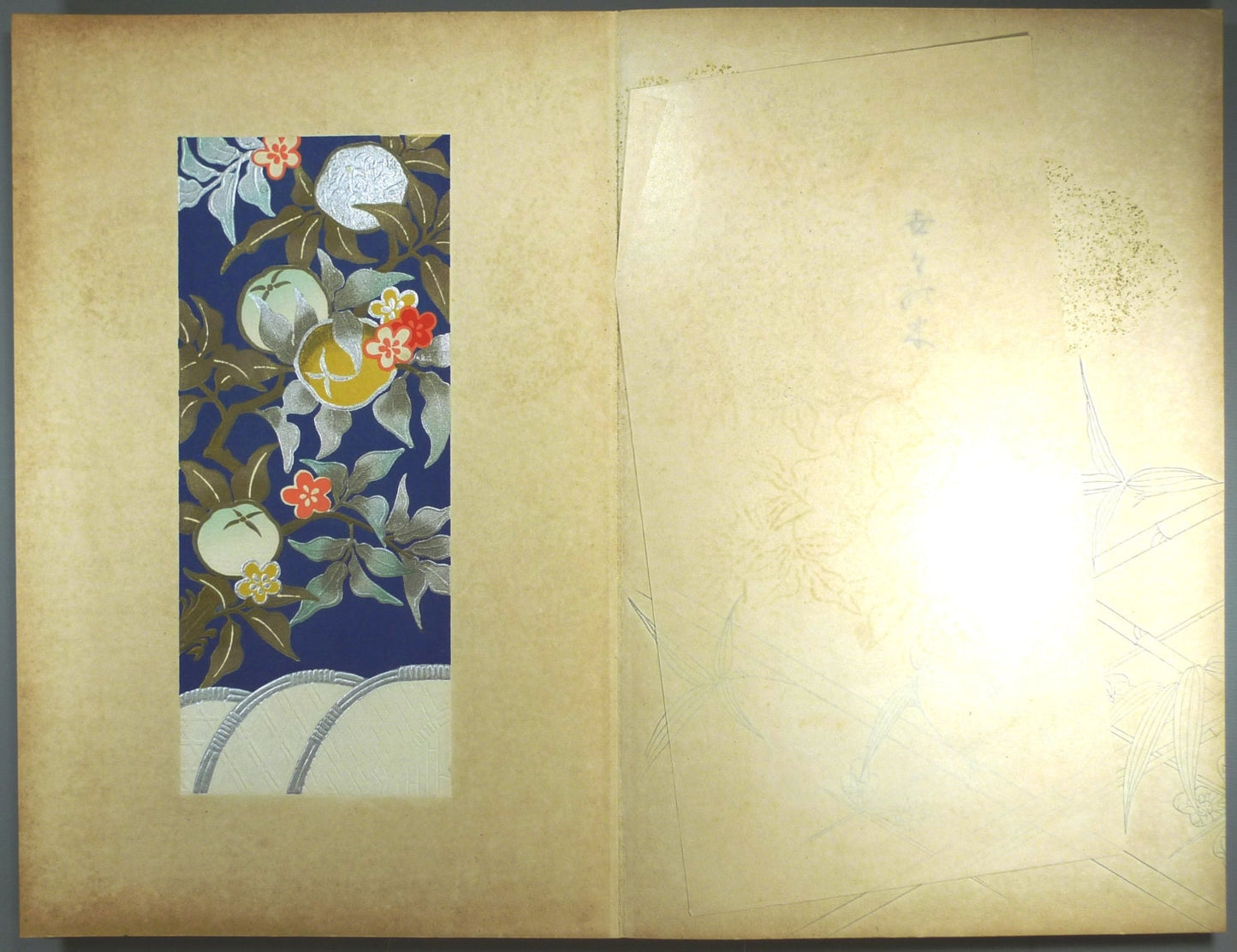 1935, Japanese vintage original woodblock print book, Yamamoto Sekkei, "Shin Gosho Moyo vol.5"