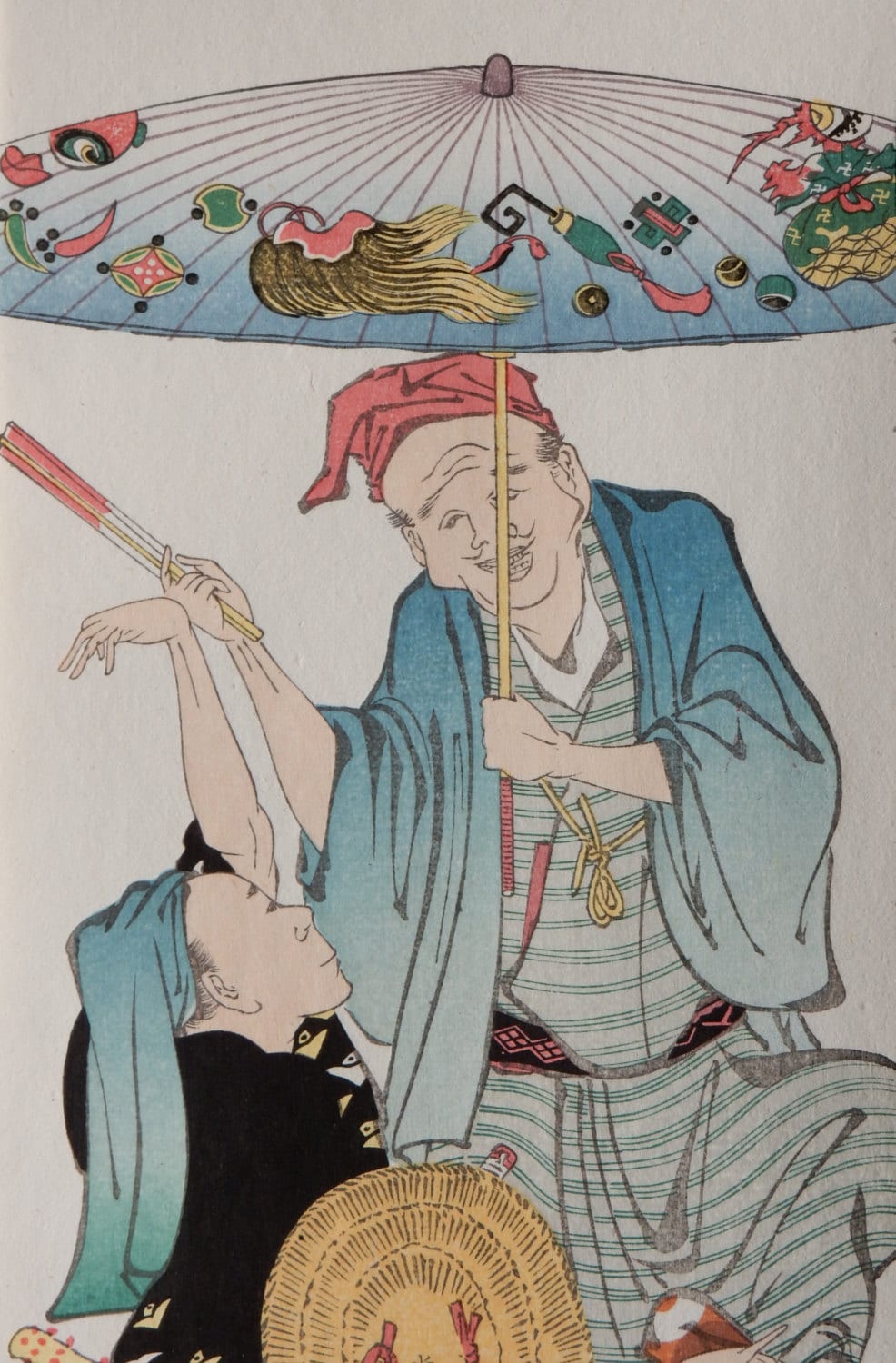 Japanese Ukiyo-e Woodblock print, Hokusai, "Dance parade"