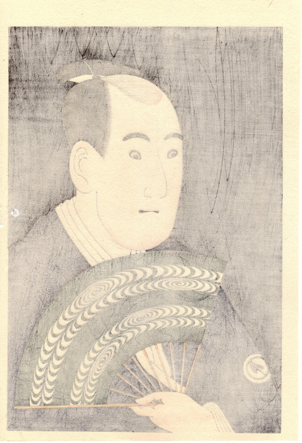 Japanese Ukiyo-e Woodblock print, Sharaku, "Actor Sawamura Sojuro 3rd as Ogishi Kurando"