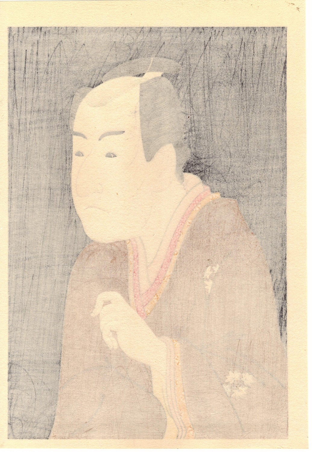 Japanese Ukiyo-e Woodblock print, Sharaku, "Ichikawa Monnosuke II as Date no Yosaku"