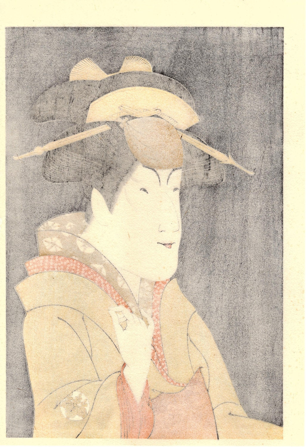 Japanese Ukiyo-e Woodblock print, Sharaku, "Nakayama Tomosaburo as Miyagino"