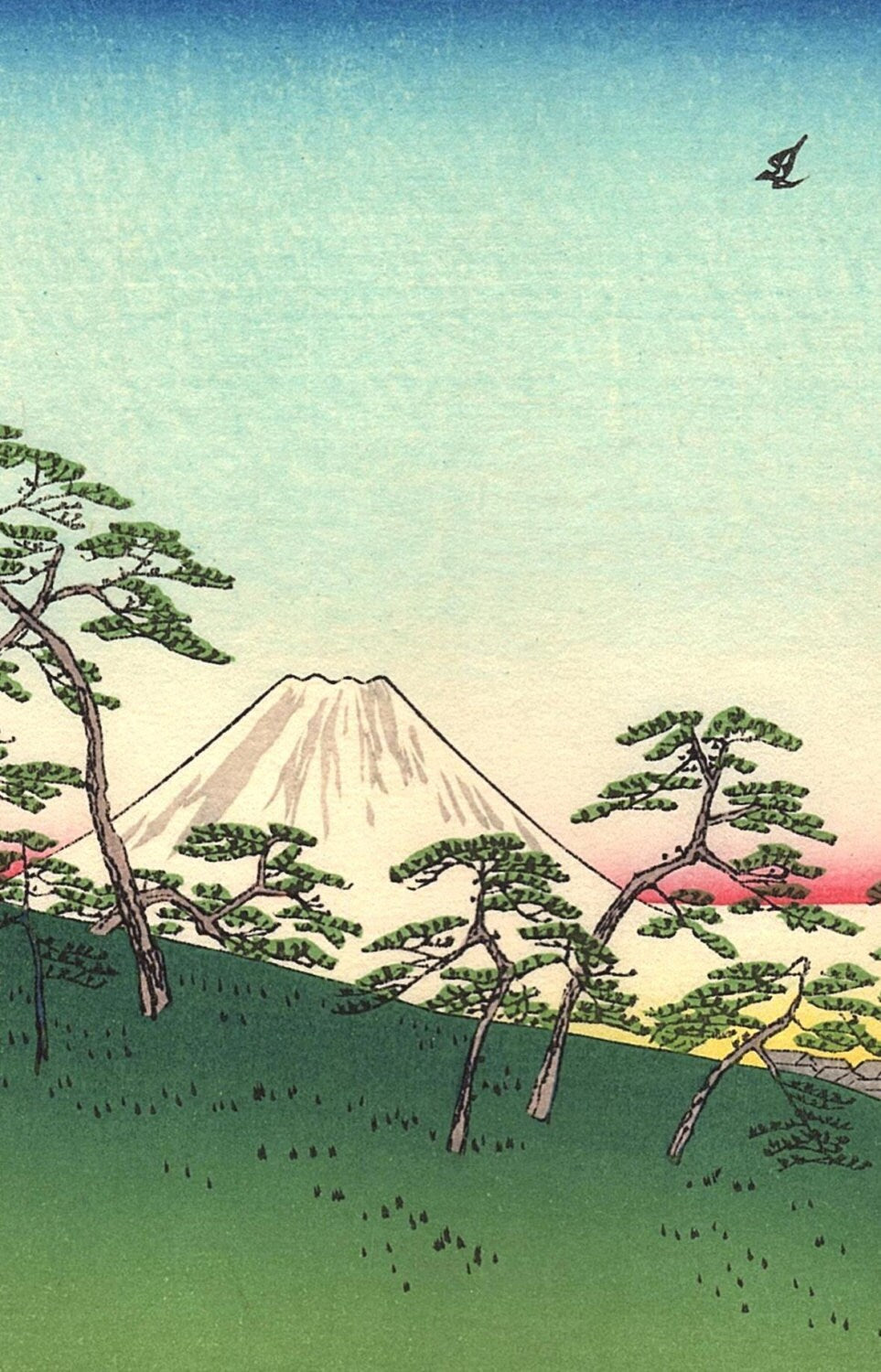 Woodblock print, Japanese Ukiyoe, Hiroshige, "Ochanomizu in Edo", Thirty-six Views of Mount Fuji .