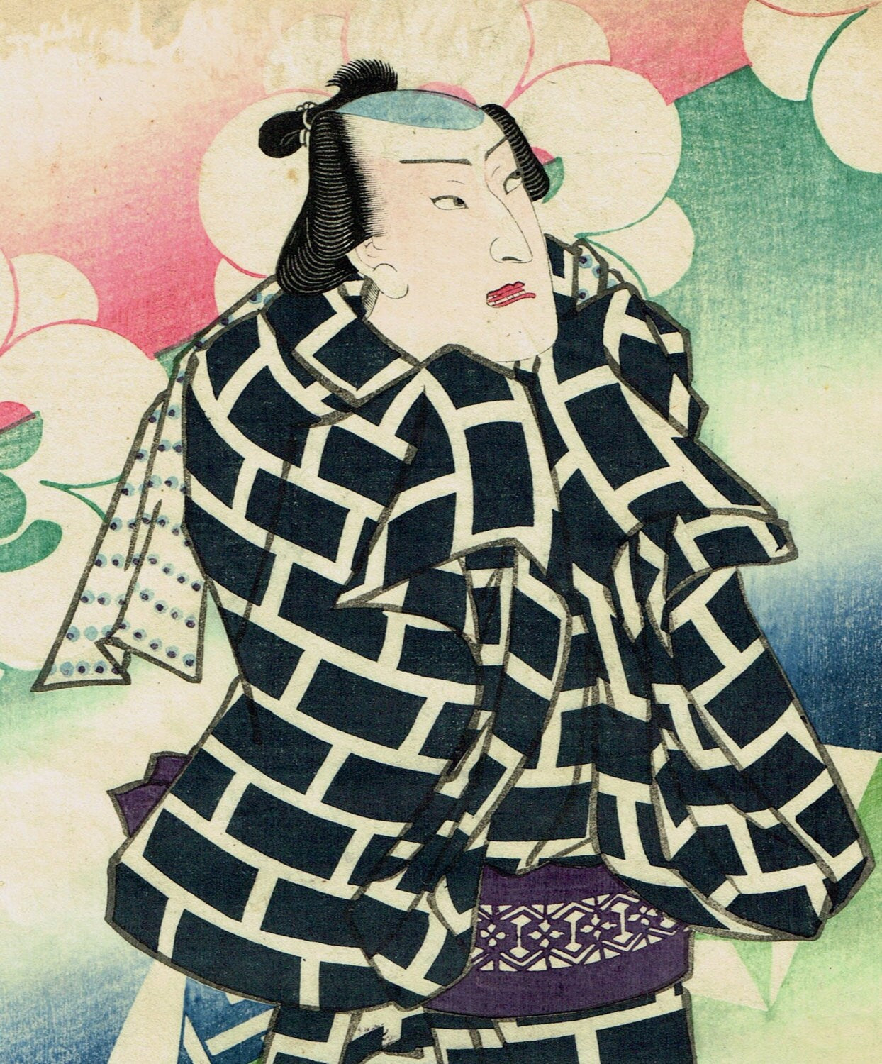 Japanese original Ukiyo-e Woodblock print 1859 Utagawa Toyokuni.