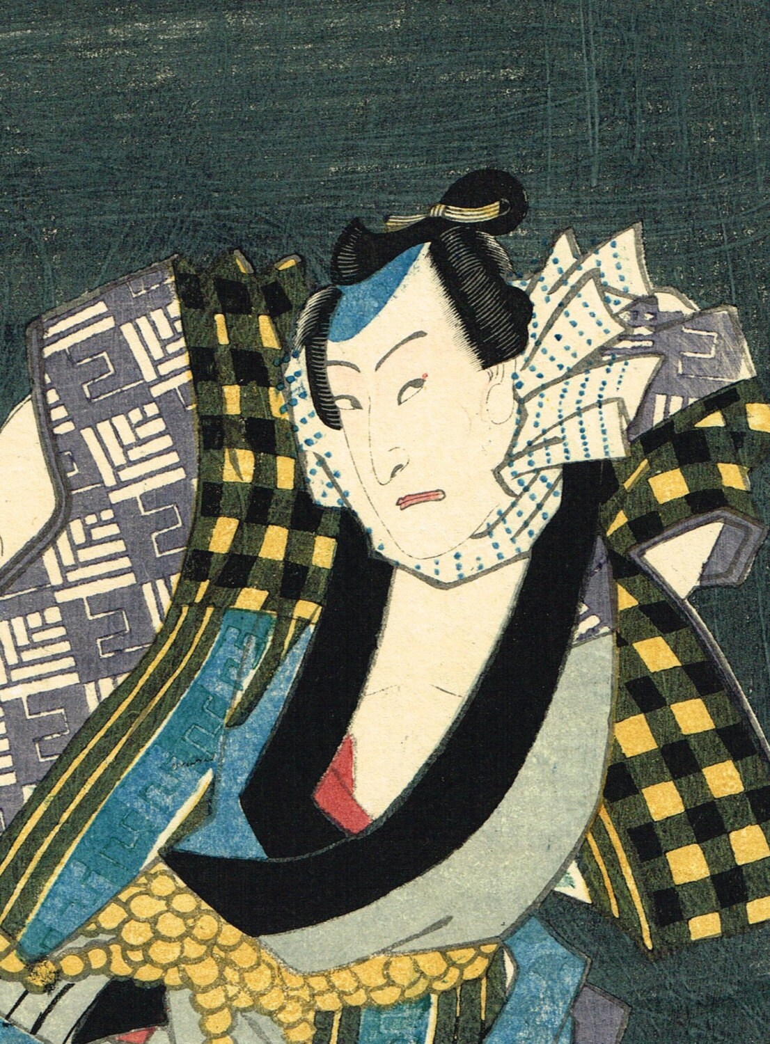 Japanese original Ukiyo-e Woodblock print, Utagawa Toyokuni, Kabuki actor, Edo-period