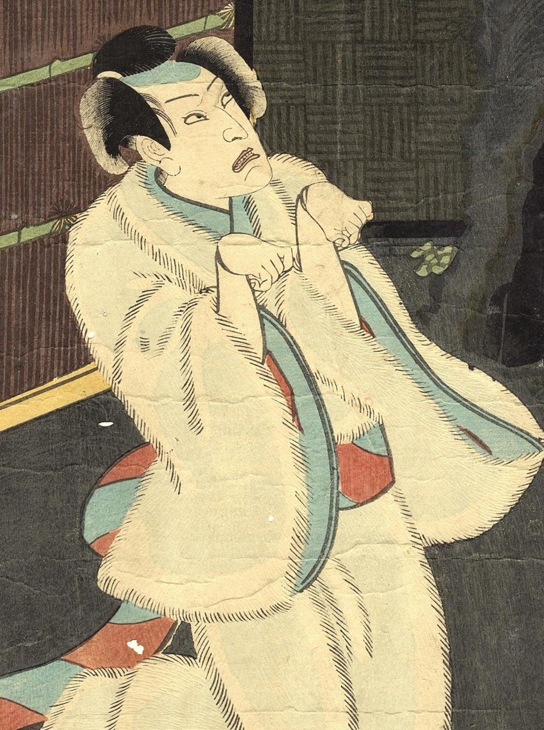 Japanese original Ukiyo-e Woodblock print, Toyokuni, "Satō Tadanobu"