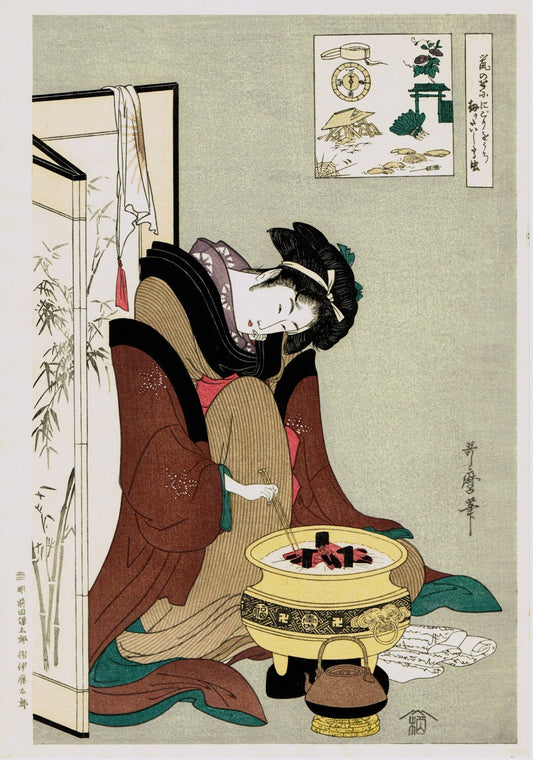 Japanese Ukiyo-e Woodblock print, Utamaro, "Naniwaya Okita"