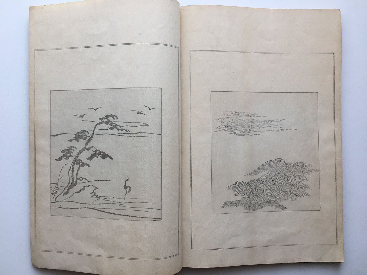 1901, Japanese antique woodcut design book, Kamisaka Sekka, "Shikishi"