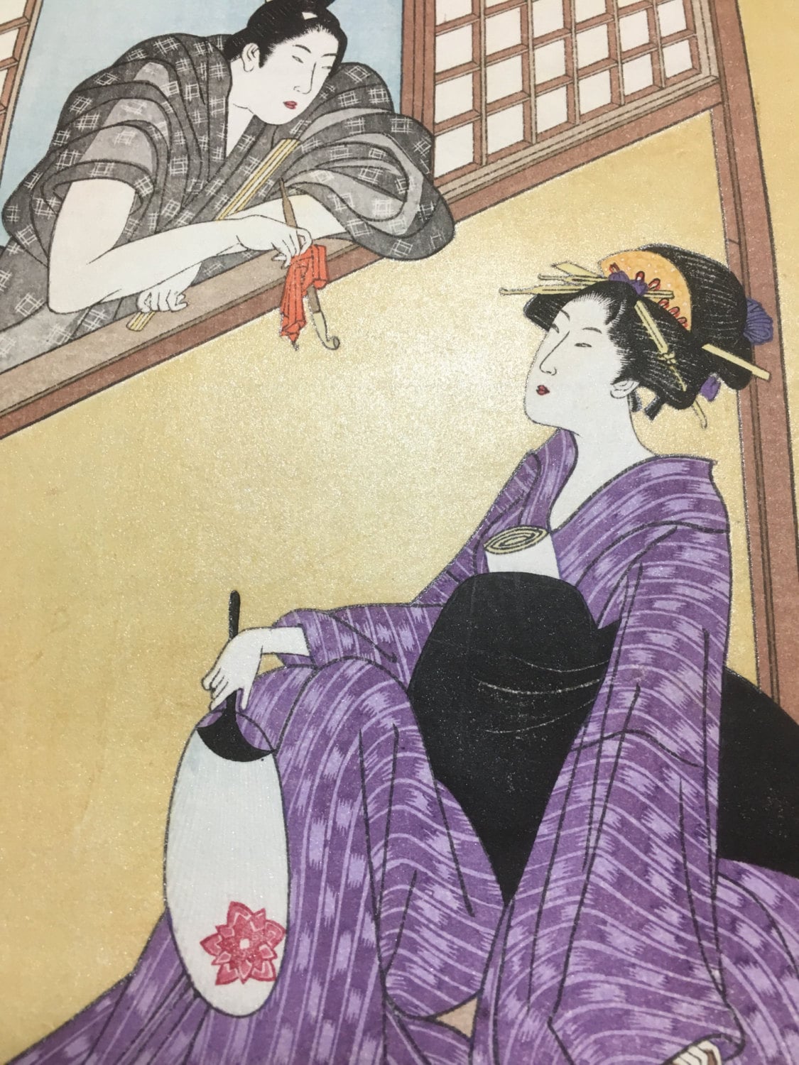 Japanese Ukiyoe, Woodblock print, Toyokuni, "The Bath" 1