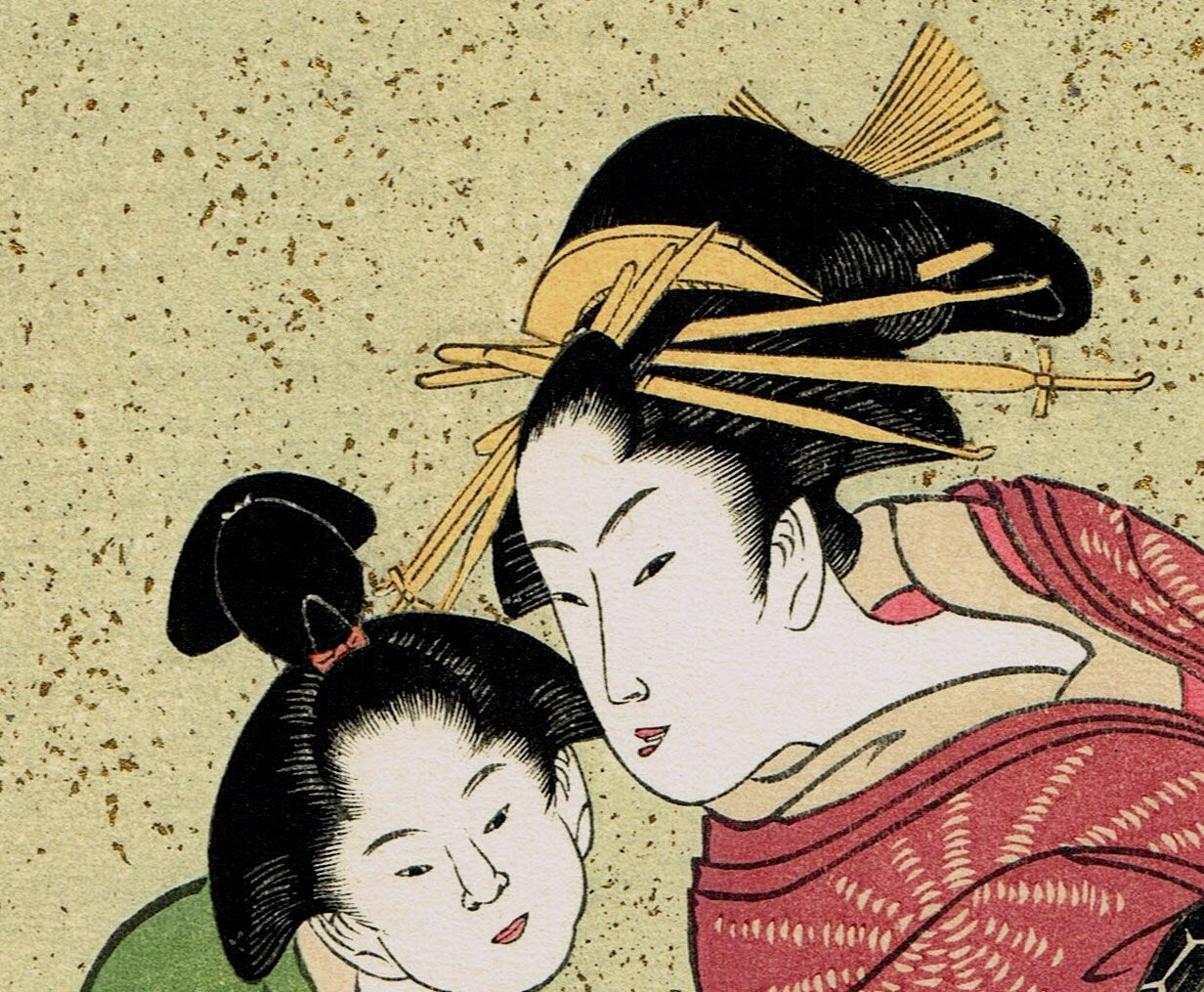 Japanese Ukiyo-e Woodblock print, Utamaro, "The Hour of the Dog"