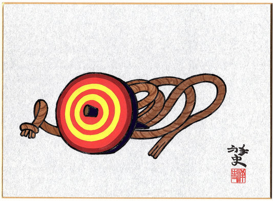 Japanese handwitten drawing, Sakuma Yoshifumi, "spinning top" 2