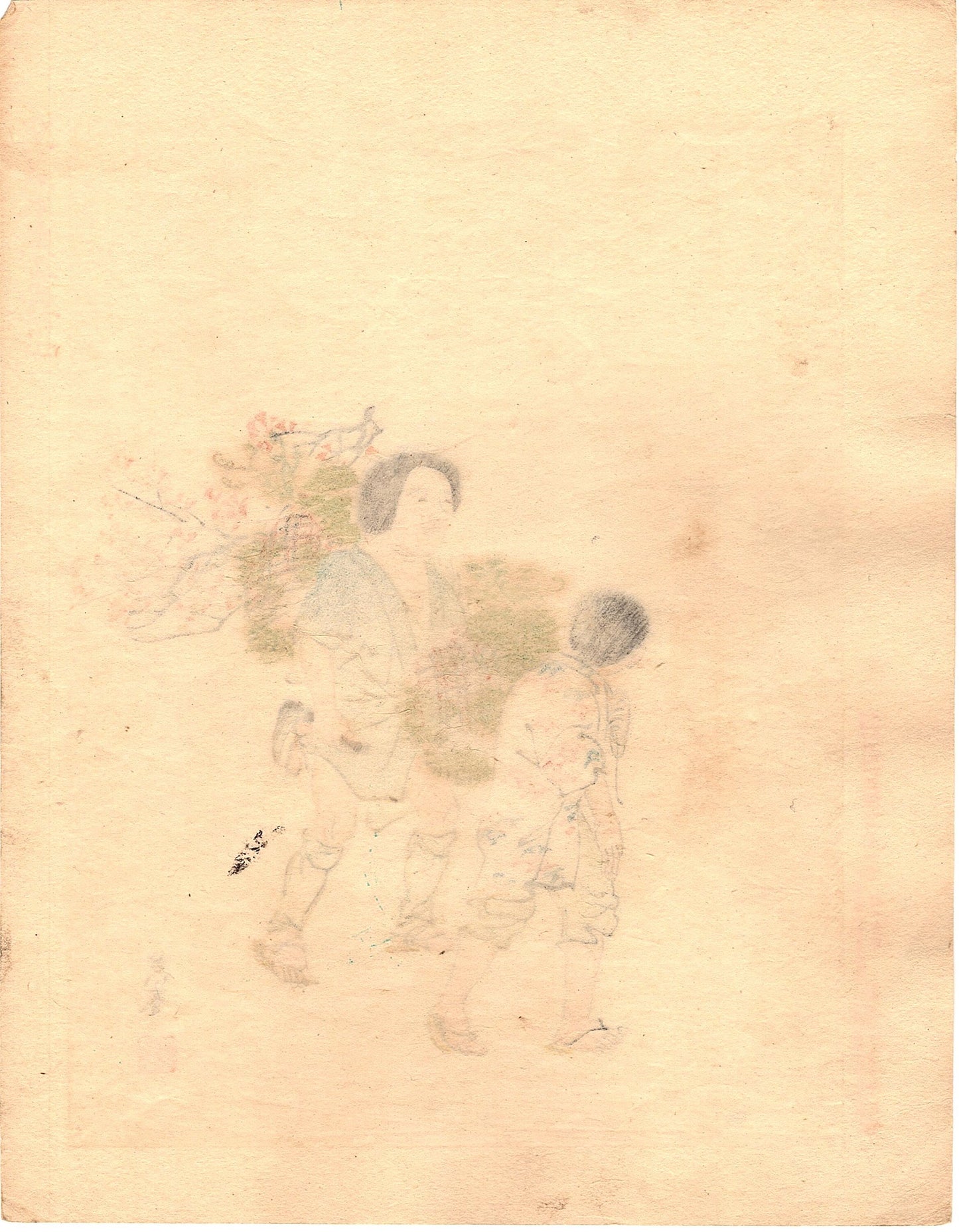 1895, Japanese antique woodblock print, Goshun. 1