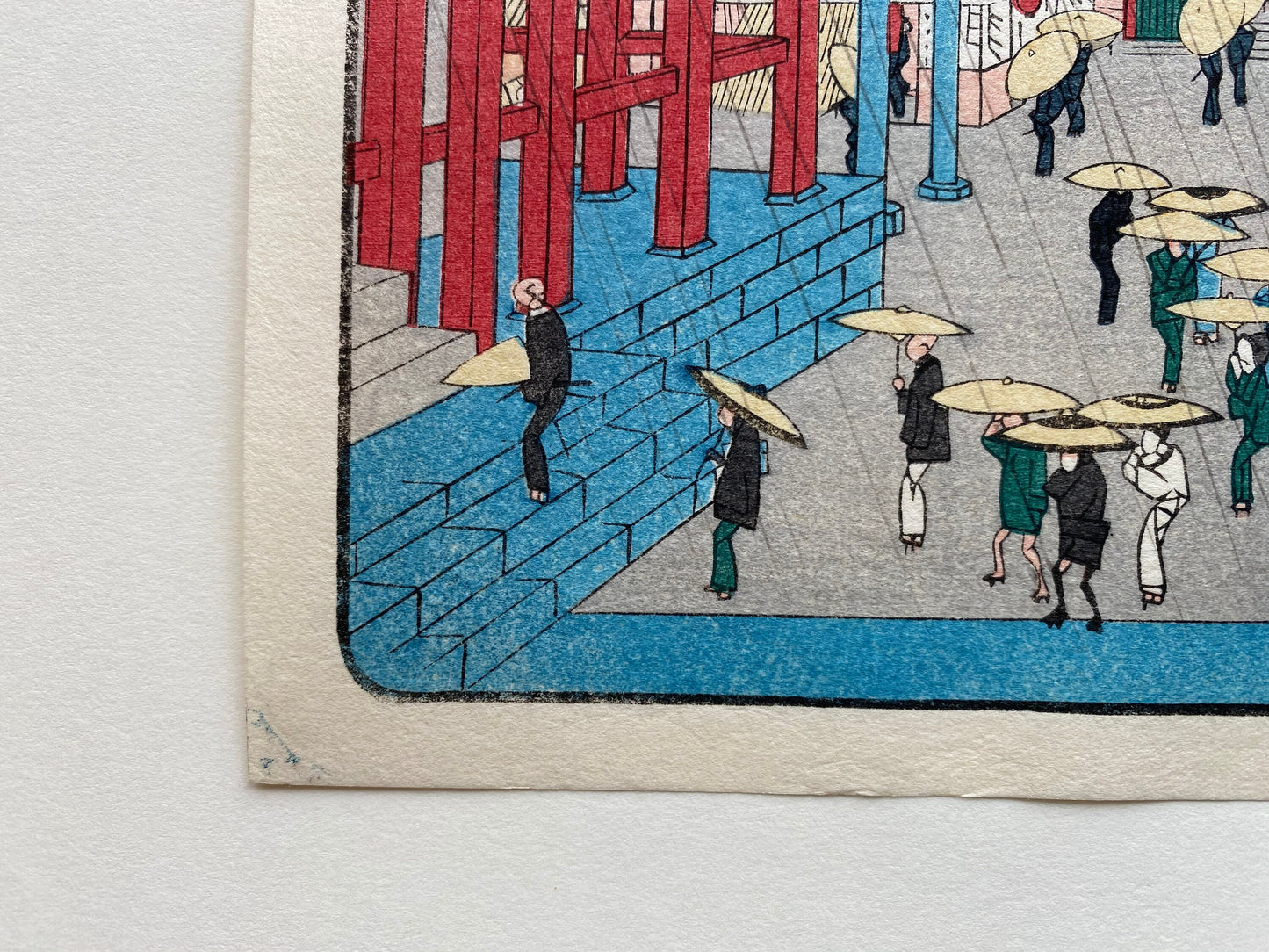 Japanese Ukiyoe, Woodblock print, "Kinryûzan Temple in Asakusa (Asakusa Kinryûzan), from the series Famous Places in Edo (Edo meisho)".