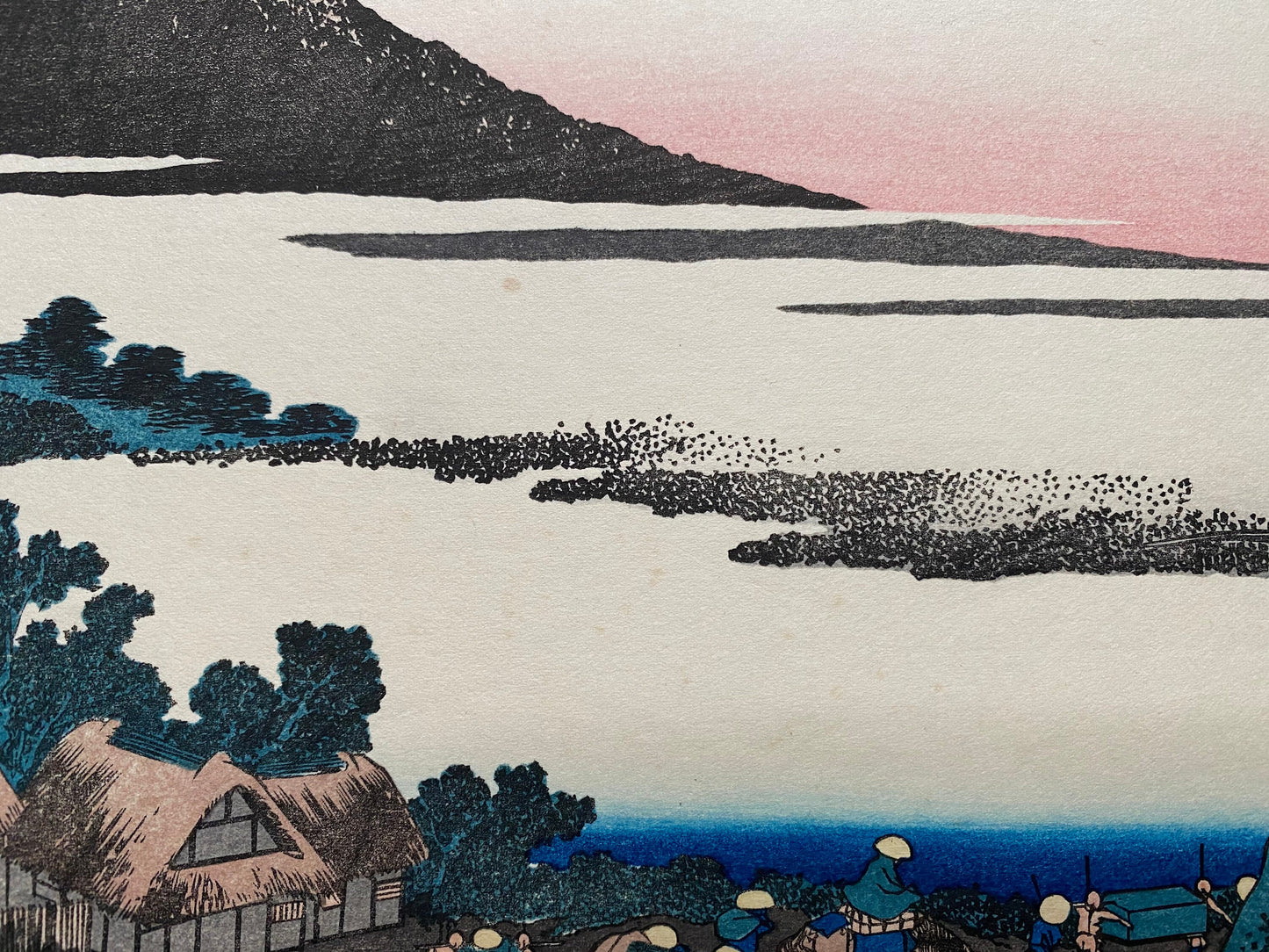 Japanese Ukiyo-e Woodblock print, Hokusai, "View at down in Kai Province"