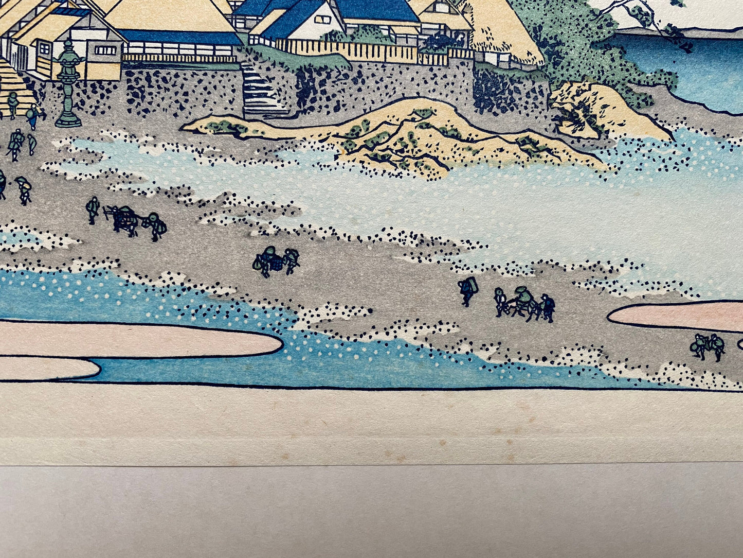 Japanese Ukiyo-e Woodblock print, Hokusai, "View from Enoshima in Sagami Province"