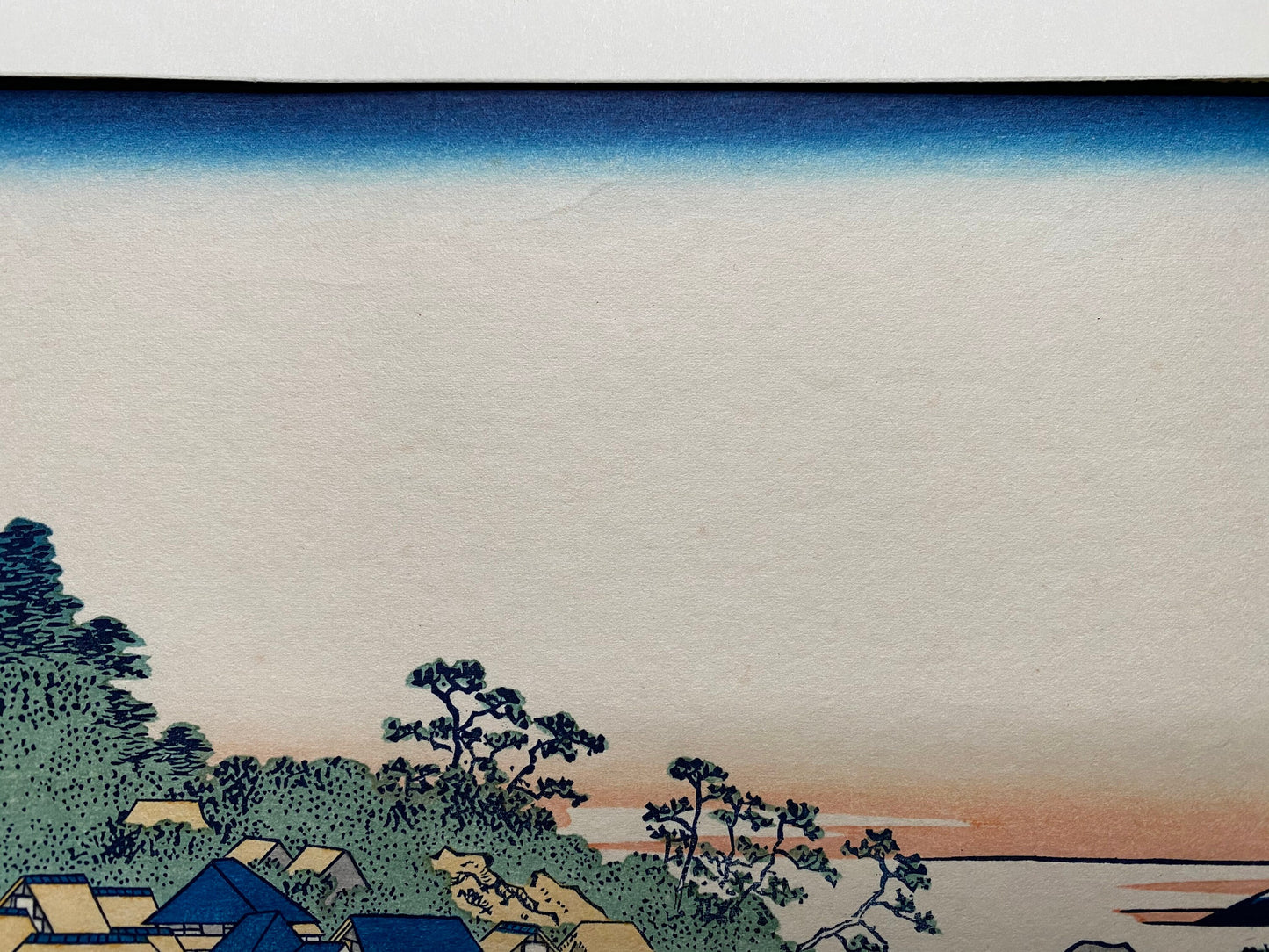 Japanese Ukiyo-e Woodblock print, Hokusai, "View from Enoshima in Sagami Province"