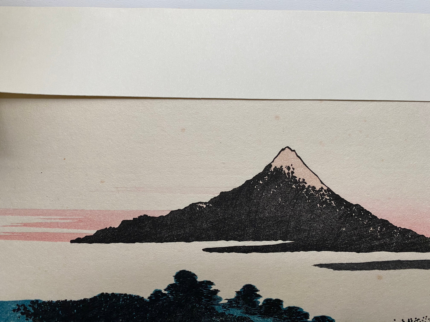 Japanese Ukiyo-e Woodblock print, Hokusai, "View at down in Kai Province"