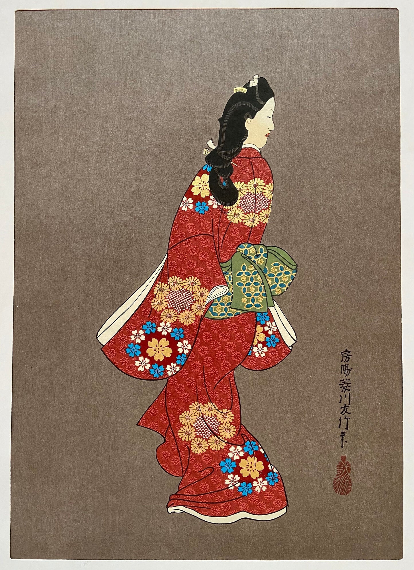 Extra Large size, Hishikawa Moronobu, "Beauty looking back"