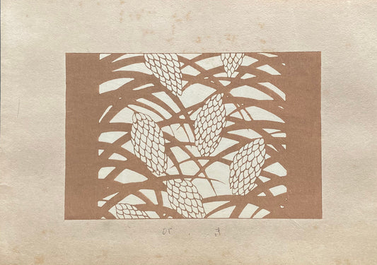 1933, Kawarazaki Kodo, Antique Woodcut Design Print, Millet.