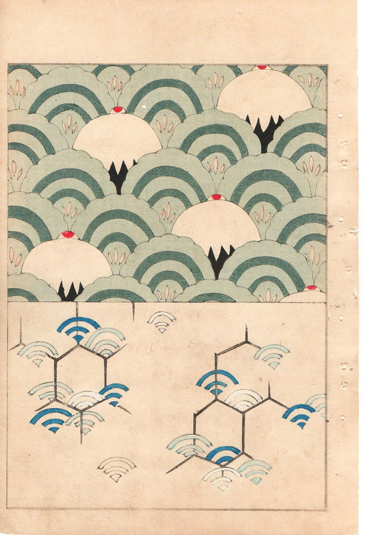 Around 1900, Bijutsukai 1, Antique Japanese print, Kimono Design.