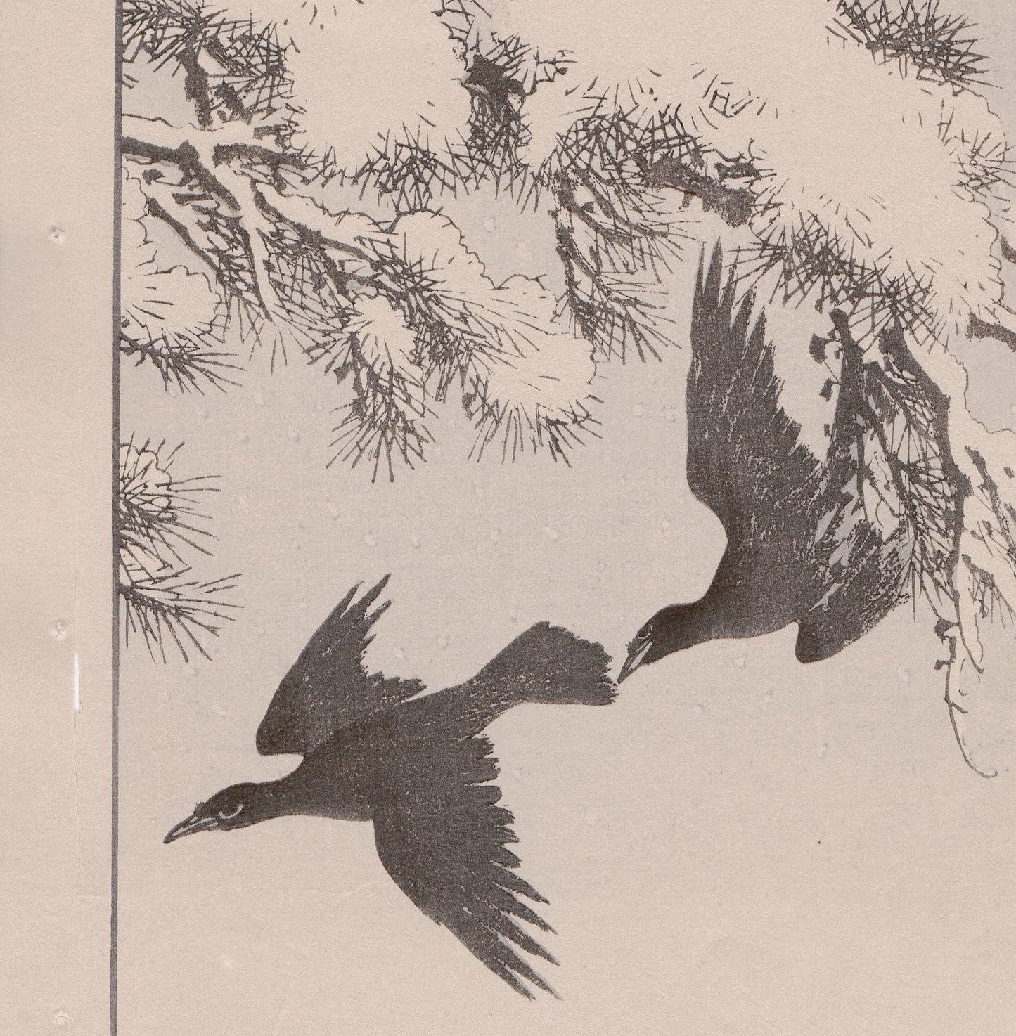 1892, Imao Keinen, "Pine, Crow"