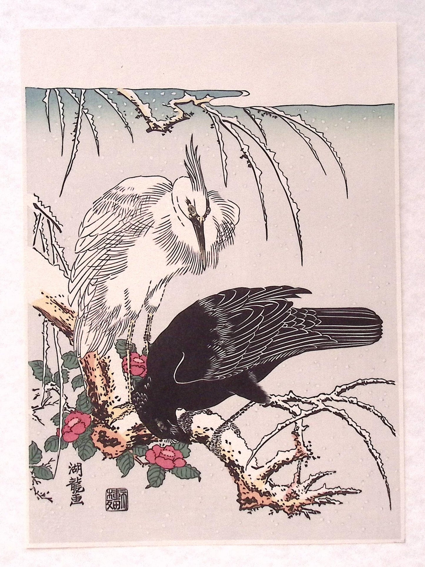 Isoda Koryusai, "Egret and crow"