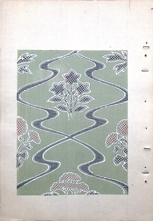 Around 1900, Bijutsukai 8, Antique Japanese print, Kimono Design.