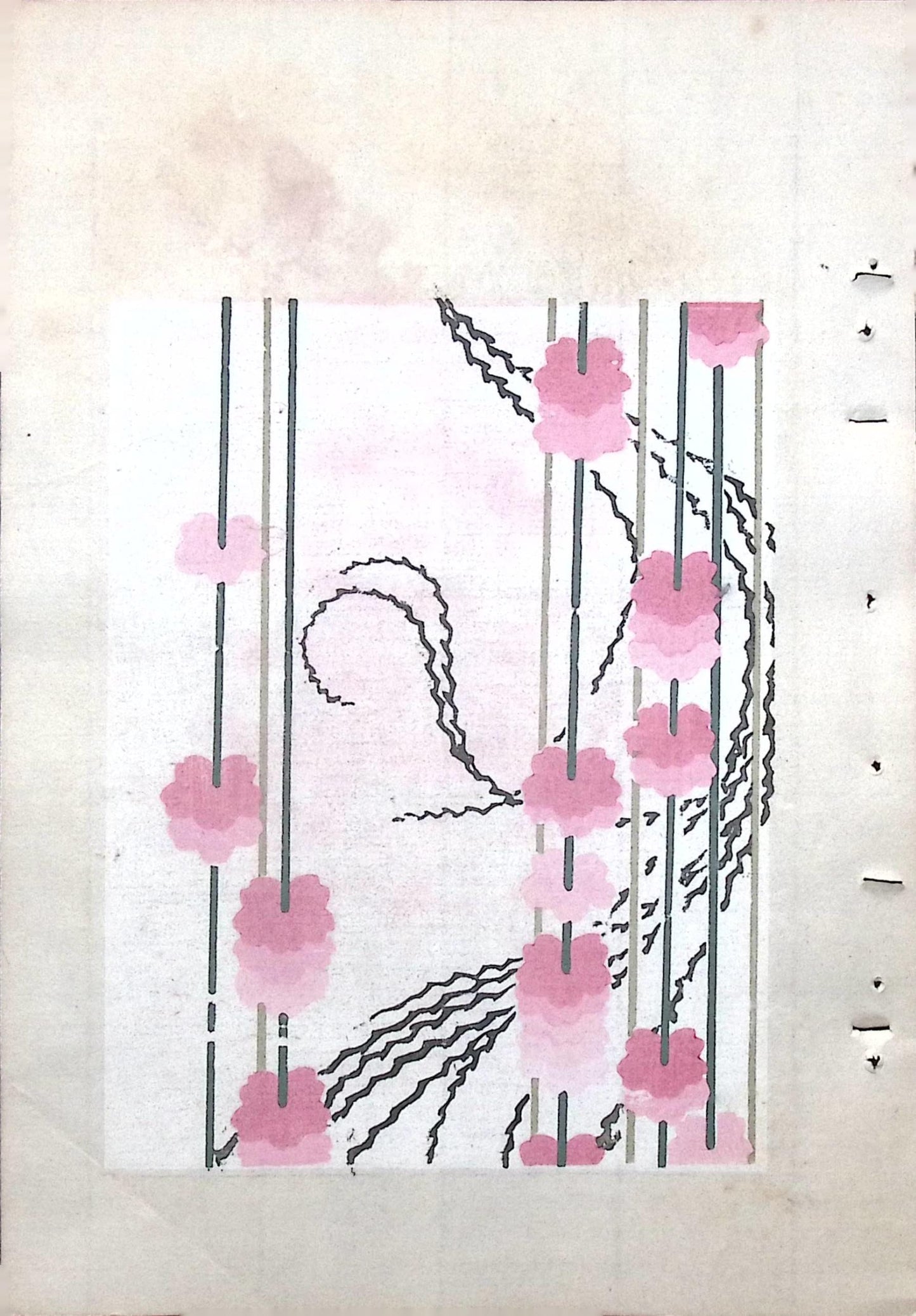 Around 1900, Bijutsukai 8, Antique Japanese print, Kimono Design.