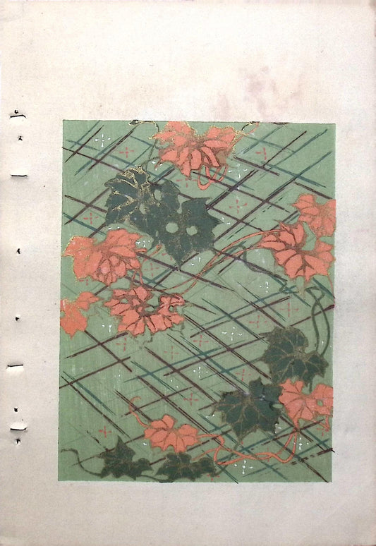 Around 1900, Bijutsukai 8, Antique Japanese print, Kimono Design.