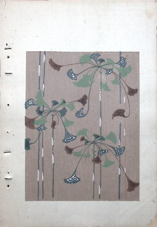 Around 1900, Bijutsukai 8, Antique Japanese print, Kimono Design.