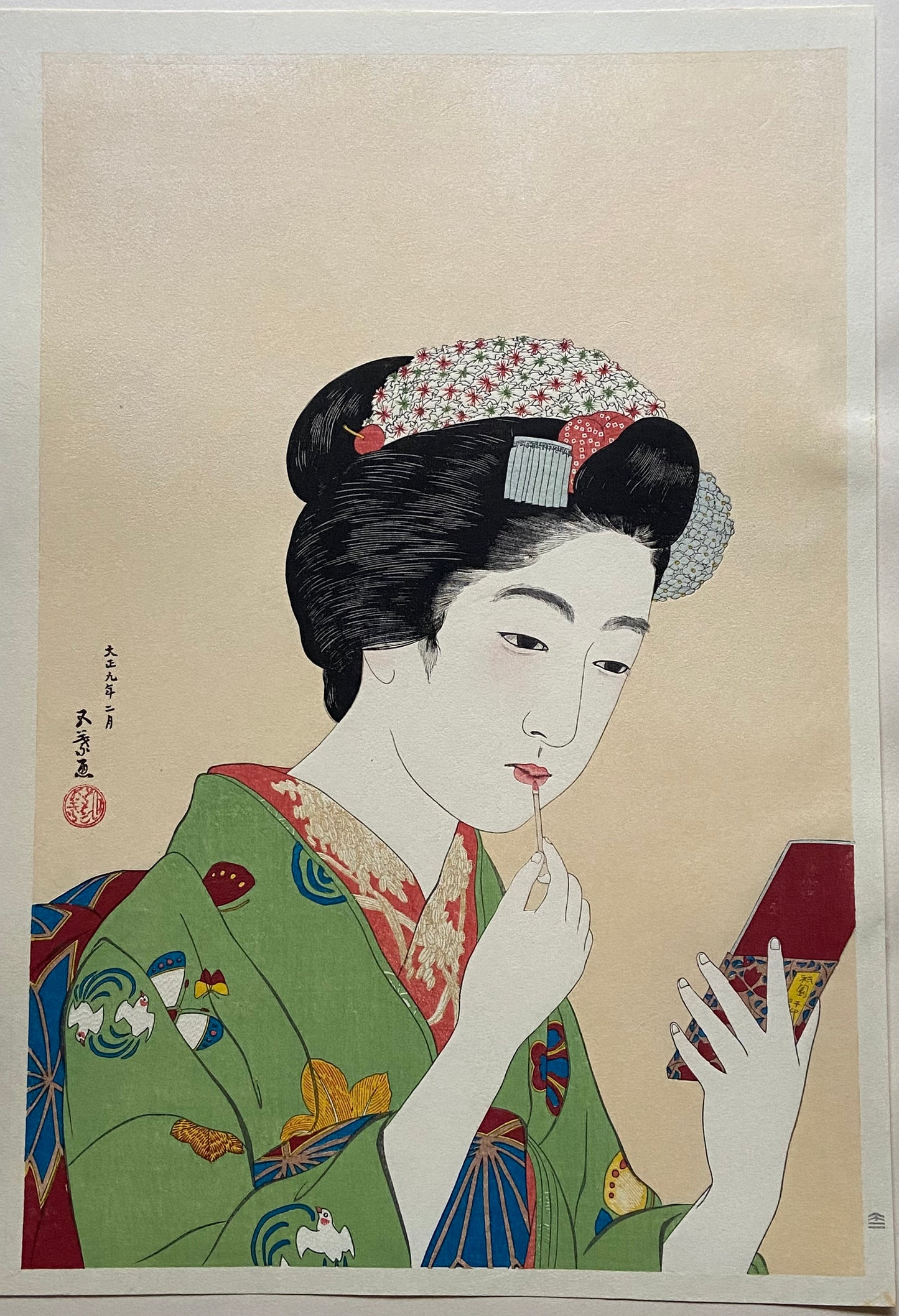 Hashiguchi Goyo, "Girl with Lipstick"