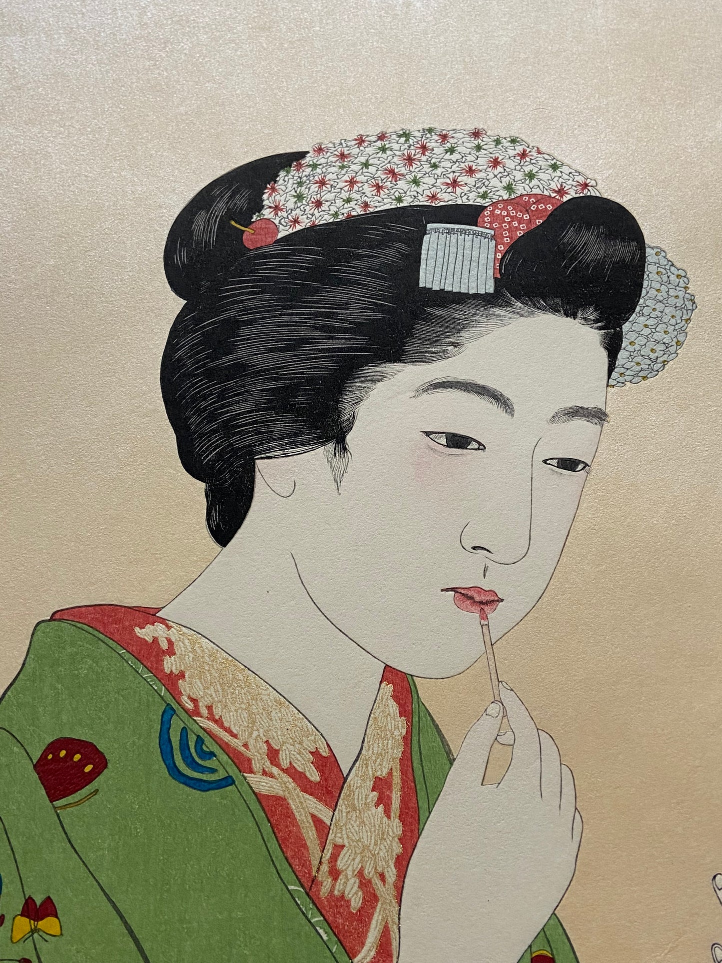 Hashiguchi Goyo, "Girl with Lipstick"