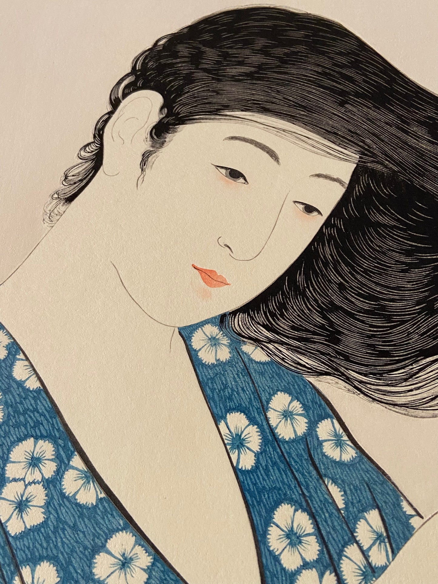 Hashiguchi Goyo, "Woman Combing her Hair"