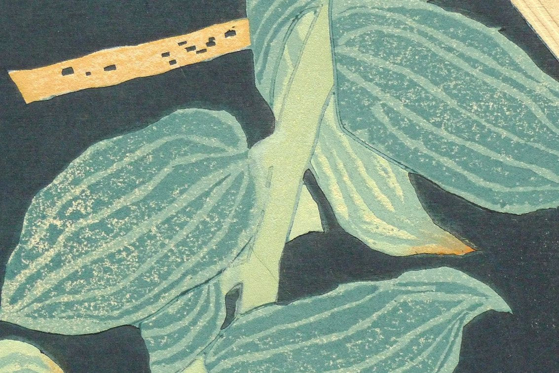 1932, Ukiyoe, Original Sōsaku-hanga, Woodblock print, antique, Eichi Kotozuka, "Lilium speciosum"