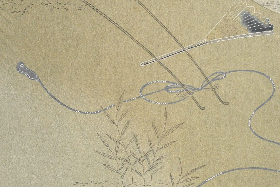 1932, Japanese antique woodblock print, Ueno Tameji, ”The wind through pine trees”