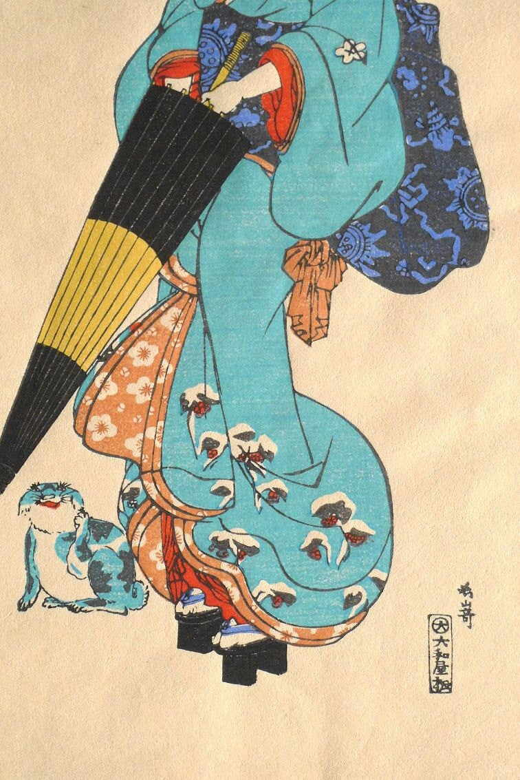 Japanese Ukiyo-e Woodblock print, Nagasaki-e 6