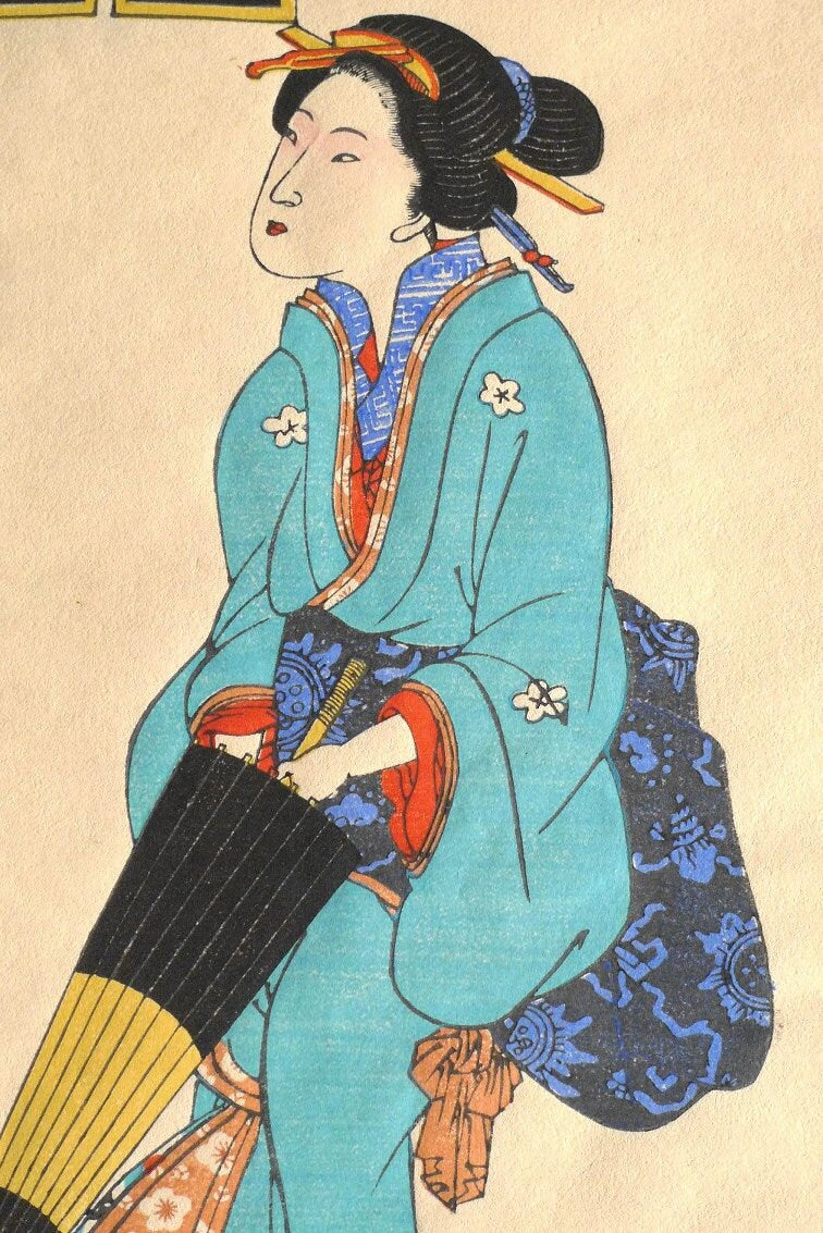 Japanese Ukiyo-e Woodblock print, Nagasaki-e 6